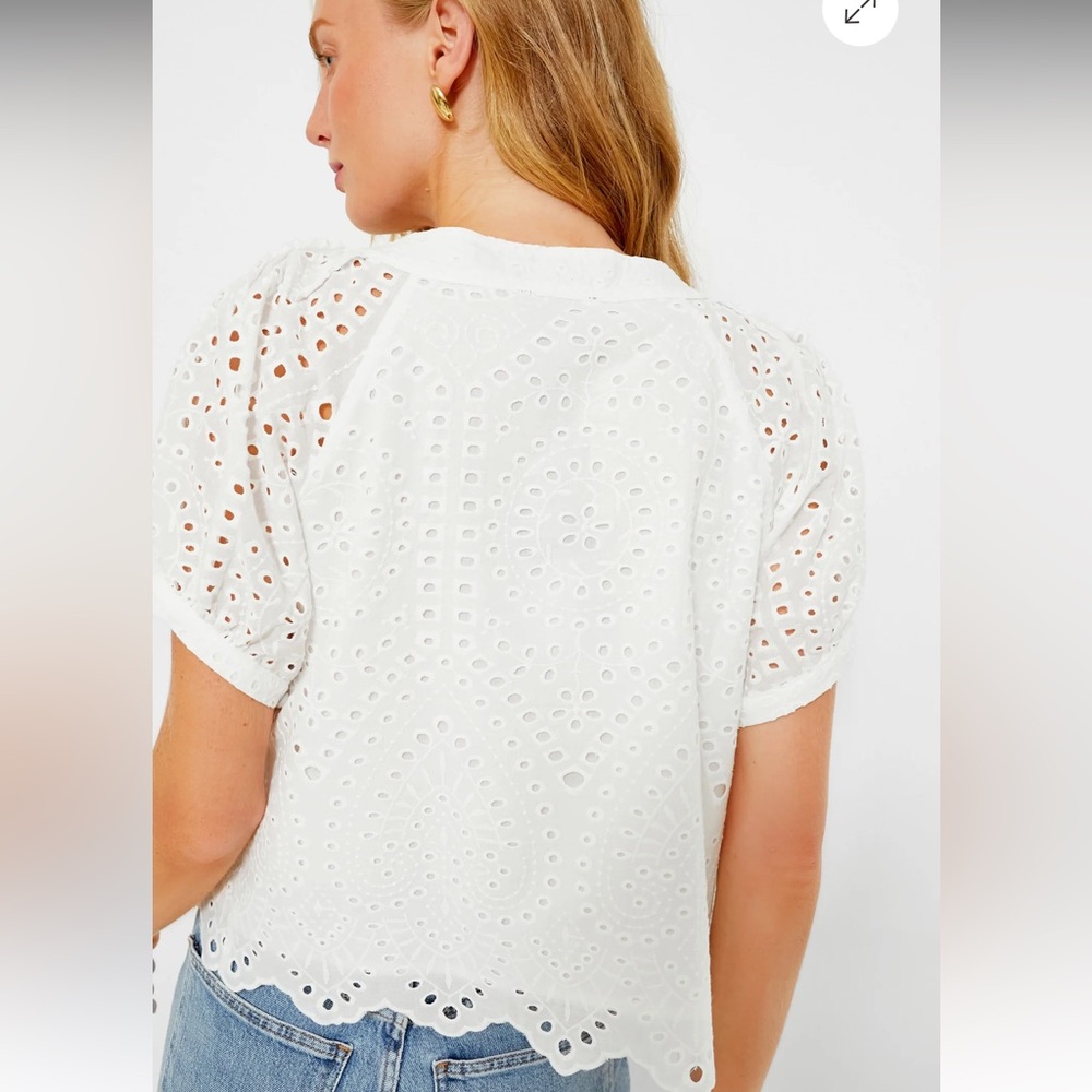 White Eyelet Fontalina Blouse - Picture 4 of 11